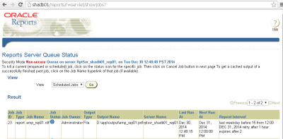  Oracle Reports 11g Job Scheduler