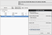 Physical LVM anlegen Schritt 1