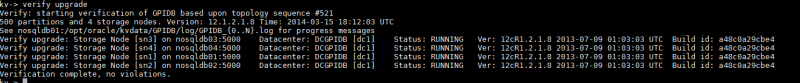 Oracle NoSQL verify upgrade