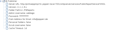 BI Publisher Primavera Settings