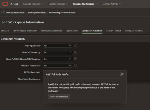  Oracle APEX RESTful Path Prefix 