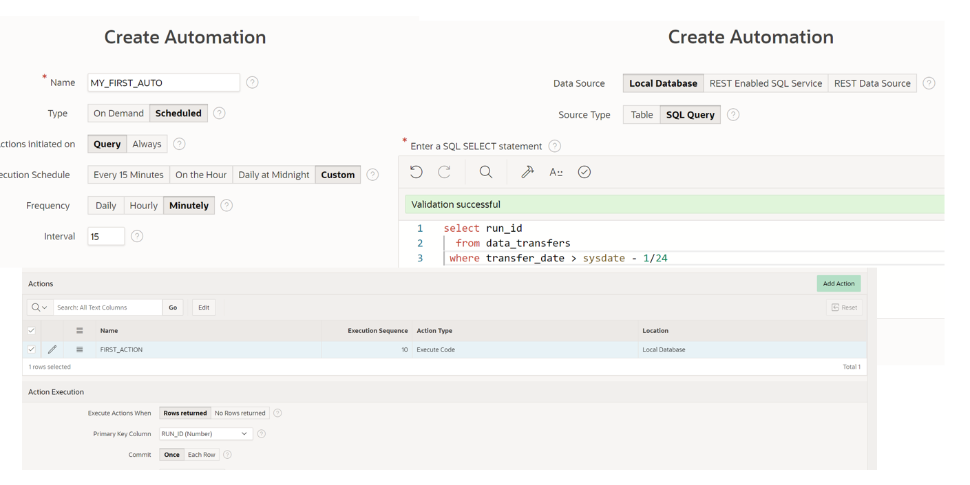  Oracle APEX Automations anlegen} 