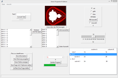  Eine Python 3 Gui mit vielen der möglichen Elementen